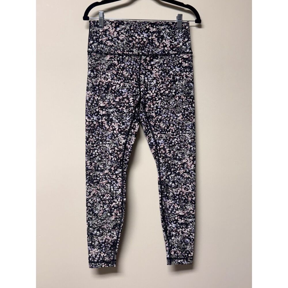 LULULEMON Wunder Under HR Tight Luxtreme, Black Floral, Sz 10